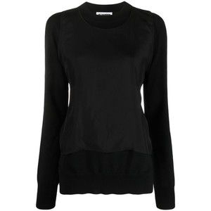 Jil Sander Layered Black Wool Sweatshirt - NWT